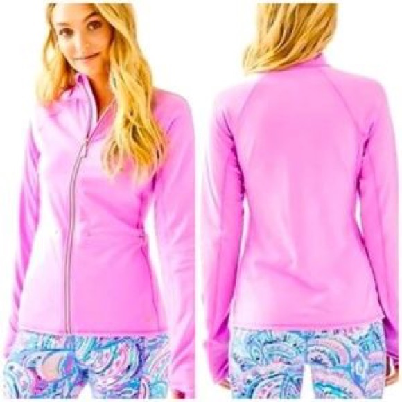 Lilly Pulitzer Jackets & Blazers - Lily Pulitzer Luxletic Purple Stripe Athletic Jacket Size L